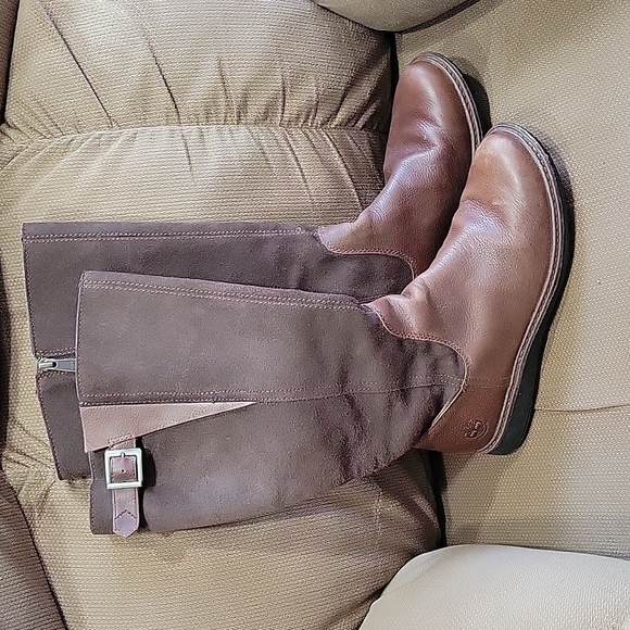 Timberland Brown Leather Knee High Boots wide calf - Picture 2 of 5